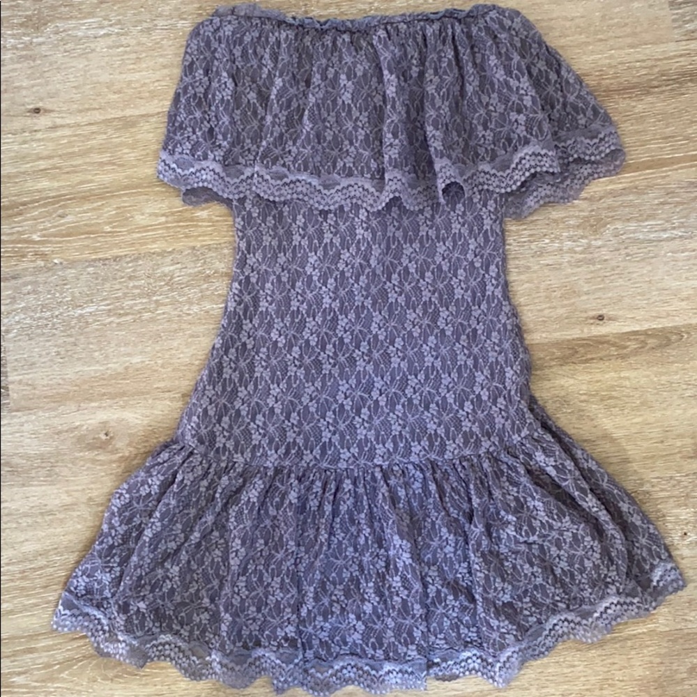 Strapless lace dress